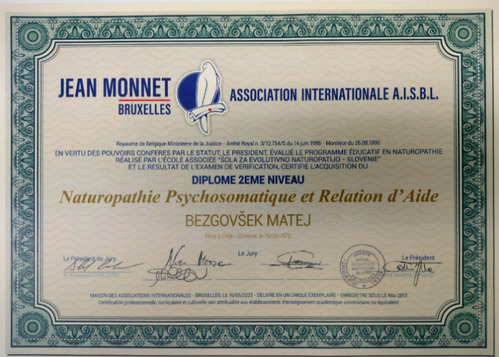 Diploma Jean Monnet Bruxelles Mateja Bezgovška